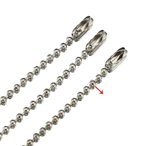 10 Stück Edelstahl-Kugelperlenketten, 8–20 cm, Verbindungsstück für Schlüsselanhänger/Puppen/Etiketten, DIY-Armband, Schmuckherstellung, Zubehör, 2,4,0 mm Kugel, 15 cm von GGYBJ