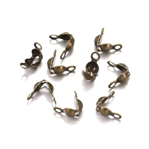 100–1200 Stück/Los 4 x 7 mm Kugelketten-Anschlussverschlüsse, Perlenspitze, Muschelschale für DIY-Halsketten, Armbänder, Schmuckherstellung, Zubehör, Antikbronze von GGYBJ