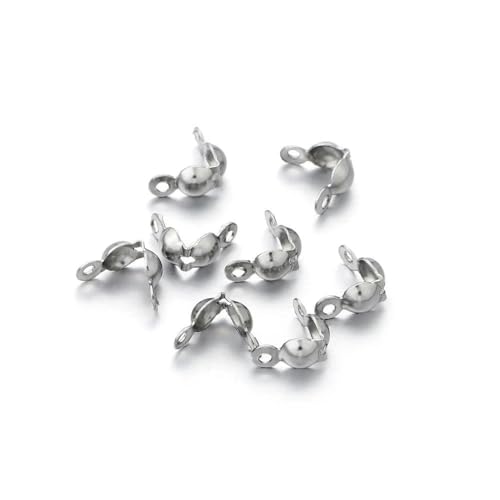 100–1200 Stück/Los 4 x 7 mm Kugelketten-Anschlussverschlüsse, Perlenspitze, Muschelschale für DIY-Halsketten, Armbänder, Schmuckherstellung, Zubehör-Edelstahl 3 von GGYBJ