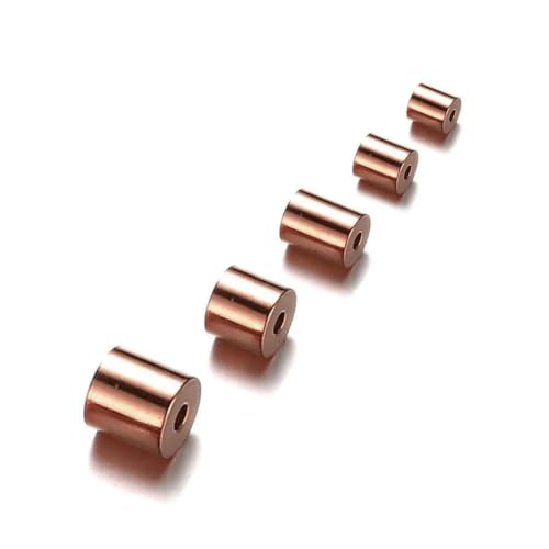 100 Stück/Los 4,0 mm 6 mm 8 mm Edelstahlschnurperlen Quastenkappen zur Schmuckherstellung Zubehör Rohrseil Rohrverbinder Beschläge-Roségold-Innendurchmesser 3,0 mm von GGYBJ