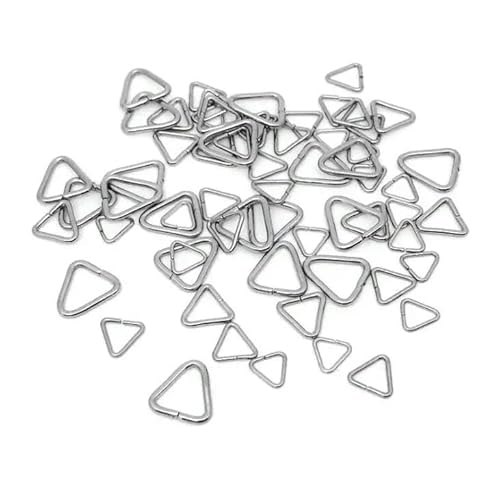 100 Stück 6 7 8 10 mm Edelstahl Dreieck Offene Biegeringe Spaltringe Verbindungsstücke Verschlüsse Haken für DIY Schmuckherstellung-1,2 x 10 mm von GGYBJ