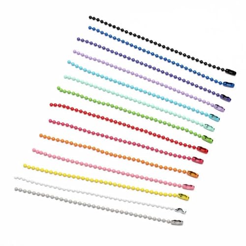 19 Farben, 12 cm große Kugelperlenketten, passend für Schlüsselanhänger/Puppen/Etiketten, Handanhänger-Verbinder für die Herstellung von DIY-Armbändern und Schmuckzubehör, gemischt, 10 von GGYBJ