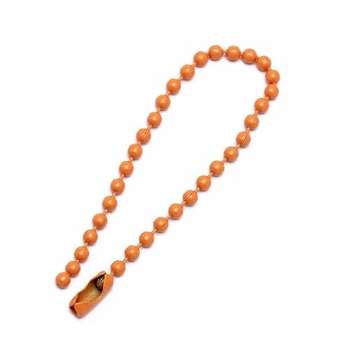 19 Farben 12 cm Kugelperlenketten passend für Schlüsselanhänger/Puppen/Etiketten/Handanhänger zum Anbringen von Armbändern und Schmuckzubehör zum Selbermachen, Orange, 4–10 Stück pro P von GGYBJ