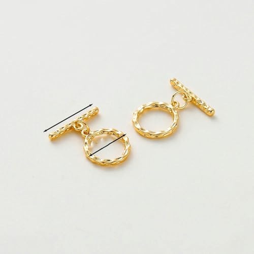 2–6 Sets 14 K/18 K vergoldetes Messing OT-Verschluss Knebelverschlüsse Verbinder für DIY-Armband Halskette Schmuckherstellung Zubehör-18 K Gold 15–4 Sets von GGYBJ