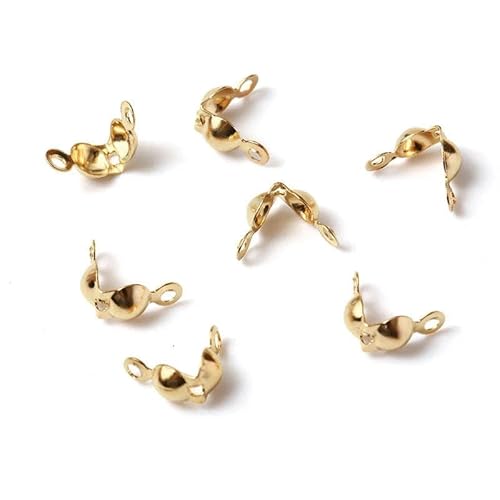 200 Stück/Los Verbinder, passend für 4 x 8 mm Kugelkettenende, Crimpperlen, Kappen, Erkenntnisse zur Schmuckherstellung, Zubehör, Zubehör, DIY-KC Gold von GGYBJ