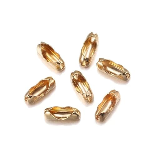 200 Stück 2,4/3,2/4/4,5 mm Gold/Kugelketten-Verbinderverschlüsse Endperlen-Crimpton-Zubehör zur Schmuckherstellung-KC Gold-3,2 mm von GGYBJ