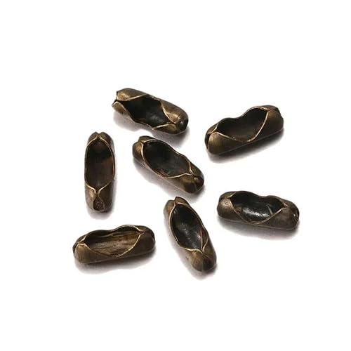 200 Stück 2,4/3,2/4/4,5 mm Gold/Kugelketten-Verbindungsverschlüsse Endperlen Crimpton Zubehör zur Schmuckherstellung-Bronze-1,5 mm von GGYBJ