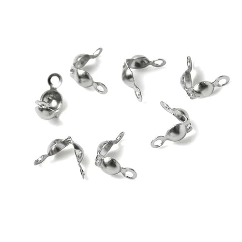 200 teile/los Verbinder Verschlüsse Passend 4 * 8mm Kugelkette Ende Crimp Perlen Kappen Erkenntnisse Für Schmuck Machen Zubehör Liefert DIY-Rhodium von GGYBJ