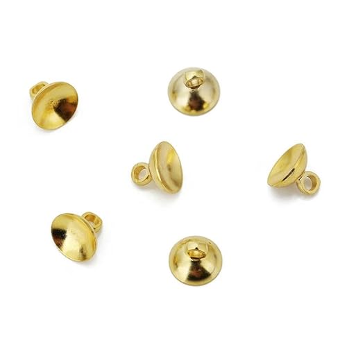 30 Stück/Packung 6/8/10 mm Kupfer-Endperlenkappen für Anhänger, Verbinder, Bügelkappen, runde Perlen, DIY-Schmuckherstellung, Großhandels-Gold-8 mm von GGYBJ