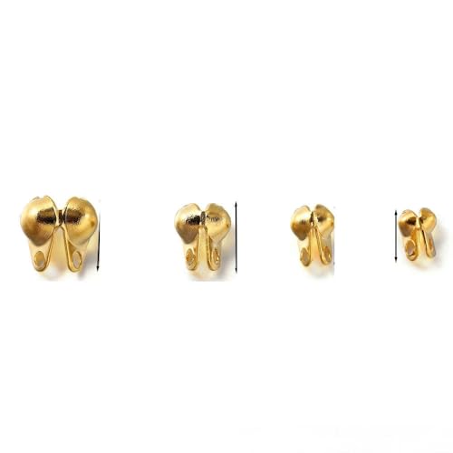 50/100 Stück Edelstahl-Endcrimps, Perlen, Verbindungskomponenten für DIY-Ketten, Armbänder, Halsketten, Schmuckherstellung, Zubehör-Gold02 2,4,0 mm von GGYBJ