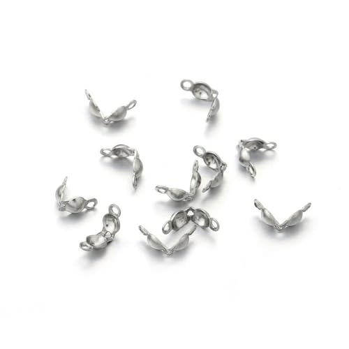 50/100 Stück Edelstahl-Endcrimps, Perlen, Verbindungskomponenten für DIY-Ketten, Armbänder, Halsketten, Schmuckherstellung, Zubehör-Stahl01, 2,4,0 mm von GGYBJ