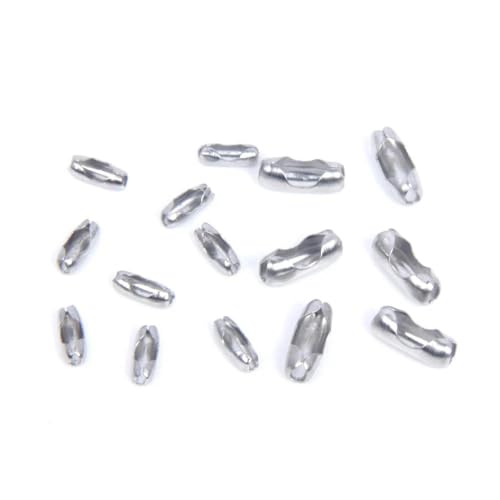 50 Stück 1,5 2,0 2,4 3,0 mm Edelstahl Kugelkette Verbinder Verschlüsse Endperlen Crimp für DIY Schmuckherstellung Zubehör-c-037-passend für 2,0 mm Perlenkette von GGYBJ