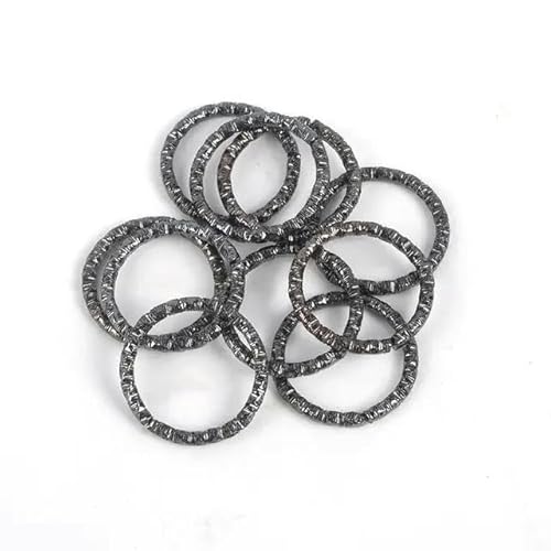 8 10 12 15 18 20 mm gedrehte Biegeringe, Spaltringe, Verbindungsstücke für DIY-Schmuckherstellung, Zubehör, Großhandelsbedarf, Gun Black, 1,2 x 8 mm, 100 Stück von GGYBJ