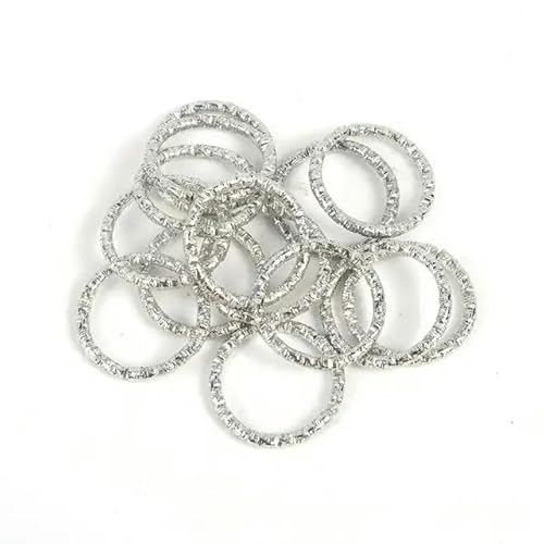 8 10 12 15 18 20 mm gedrehte Biegeringe, Spaltringe, Verbindungsstücke für DIY-Schmuckherstellung, Zubehör, Großhandelsbedarf, Rhodium, 1,5 x 15 mm, 50 Stück von GGYBJ