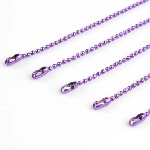 Bunte Kugelketten für selbstgemachte Halsketten, Schmuckherstellung, 1,5 mm, Kugelkette mit Verbindungsstück, 68 cm, Violett, 10 Stück von GGYBJ