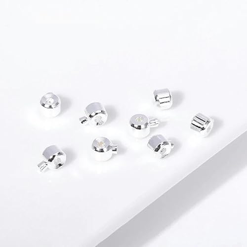 Großhandels-Kugel-Endkappe für Memory Wire, 2,4 x 3,0 mm, 18 Karat vergoldetes Messing, Metall-Quetschperlen, Endperlen, Schmuckzubehör zur Schmuckherstellung, versilbert, 20 Stück von GGYBJ