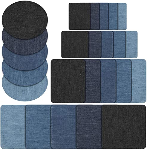 Flicken zum Aufbügeln, Baumwolle Aufnäher, Denim Patches, Applikation Aufbügelflicken, DIY Kleidung Patches, Jeans Reparatursatz Set Aufbügelflicken für jeans,Kinder und Erwachsene, 25 Stück von GHEART