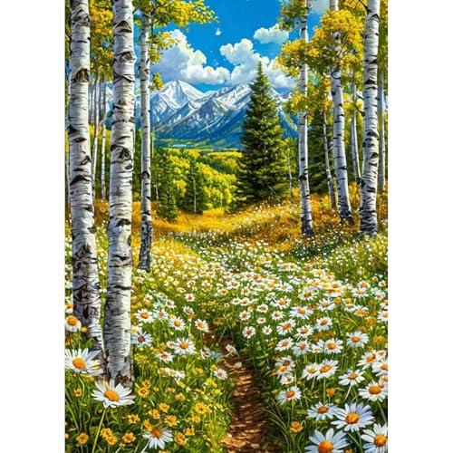 GHHKUD Blumen Wald Diamond Painting für Erwachsene, 5D DIY Diamant Painting Bilder für Erwachsene Anfänger, Diamond Art Painting Set, Full Drill Diamant Malerei für Dekoration 30x40 cm von GHHKUD