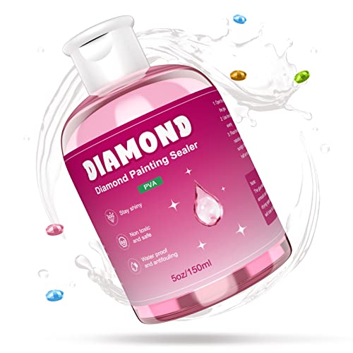 GHHKUD Diamond Painting Versiegelung 150ml - Diamant Painting Zubehör für Strahlend Glitzernde Bilder - Diamond Painting Kleber mit Bürste,Transparente Schutz Versiegelung für Diamond Painting&Puzzle von GHHKUD