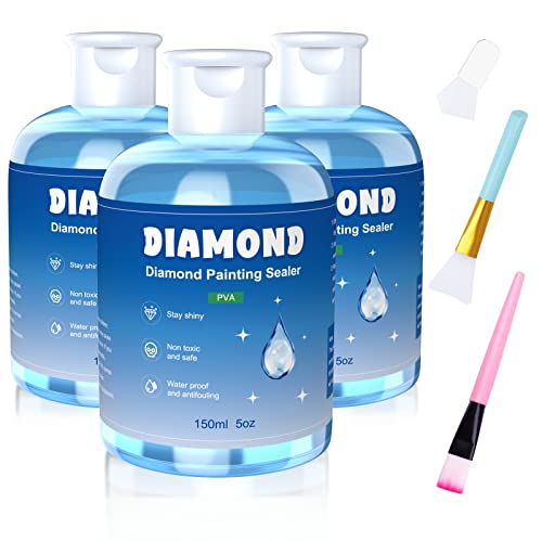 GHHKUD Diamond Painting Versiegelung 450ml - Diamant Painting Zubehör für Strahlend Glitzernde Bilder - Diamond Painting Kleber mit Bürste,Transparente Schutz Versiegelung für Diamond Painting&Puzzle von GHHKUD