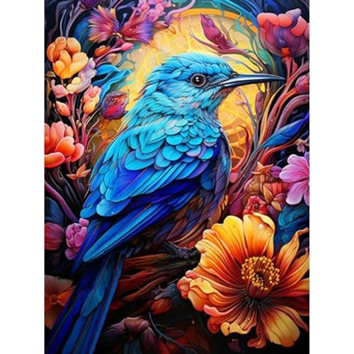 GHHKUD Diamond Painting für Erwachsene, 5D DIY Diamant Painting Bilder für Erwachsene Anfänger, Vogel und Blume Diamond Painting Set, Full Drill Diamant Malerei für Haus Dekoration 30x40 cm von GHHKUD