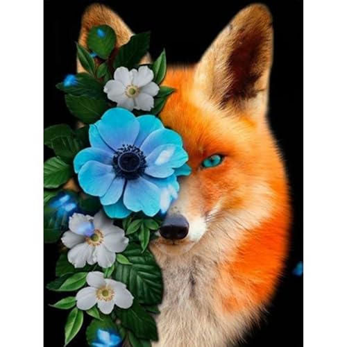 GHHKUD Diamond Painting für Erwachsene, Fuchs Tiere 5D DIY Diamant Painting Bilder für Erwachsene Anfänger, Diamond Painting Set, Full Drill Diamant Malerei für Haus Dekoration 30x40 cm von GHHKUD