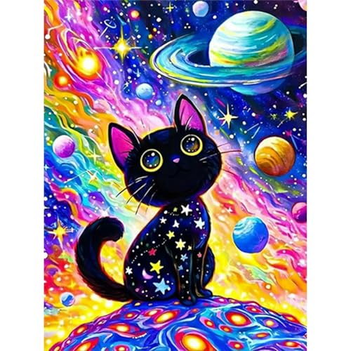 GHHKUD Diamond Painting für Erwachsene, Katze Tiere 5D DIY Diamant Painting Bilder für Erwachsene Anfänger, Diamond Painting Set, Full Drill Diamant Malerei für Haus Dekoration 30x40 cm von GHHKUD