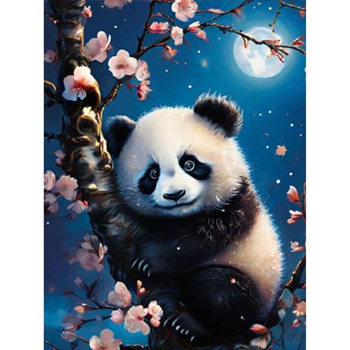 GHHKUD Diamond Painting für Erwachsene, Panda Tiere 5D DIY Diamant Painting Bilder für Erwachsene Anfänger, Diamond Painting Set, Full Drill Diamant Malerei für Haus Dekoration 30x40 cm von GHHKUD