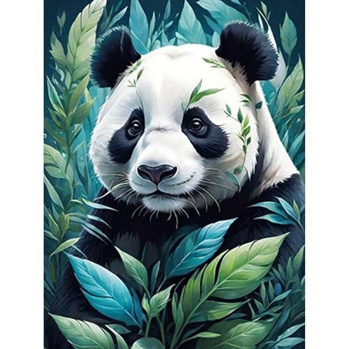 GHHKUD Diamond Painting für Erwachsene, Panda Tiere 5D DIY Diamant Painting Bilder für Erwachsene Anfänger, Diamond Painting Set, Full Drill Diamant Malerei für Haus Dekoration 30x40 cm von GHHKUD