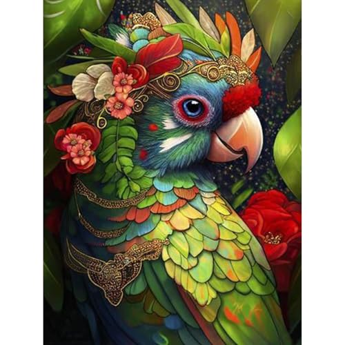 GHHKUD Diamond Painting für Erwachsene, Papagei Vogel 5D DIY Diamant Painting Bilder für Erwachsene Anfänger, Diamond Painting Set, Full Drill Diamant Malerei für Haus Dekoration 30x40 cm von GHHKUD