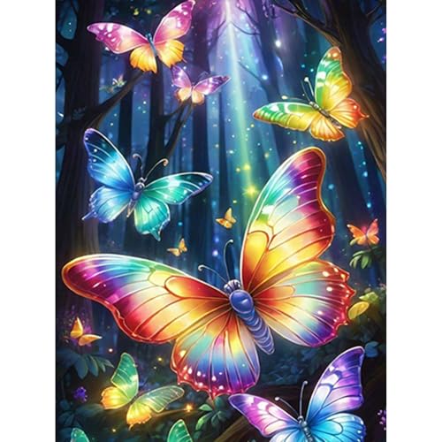 GHHKUD Diamond Painting für Erwachsene, Schmetterling 5D DIY Diamant Painting Bilder für Erwachsene Anfänger, Diamond Painting Set, Full Drill Diamant Malerei für Haus Dekoration 30x40 cm von GHHKUD