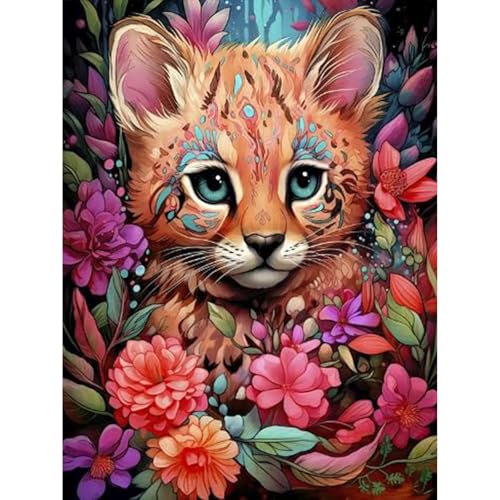 GHHKUD Diamond Painting für Erwachsene, Tiger Tiere 5D DIY Diamant Painting Bilder für Erwachsene Anfänger, Diamond Painting Set, Full Drill Diamant Malerei für Haus Dekoration 30x40 cm von GHHKUD