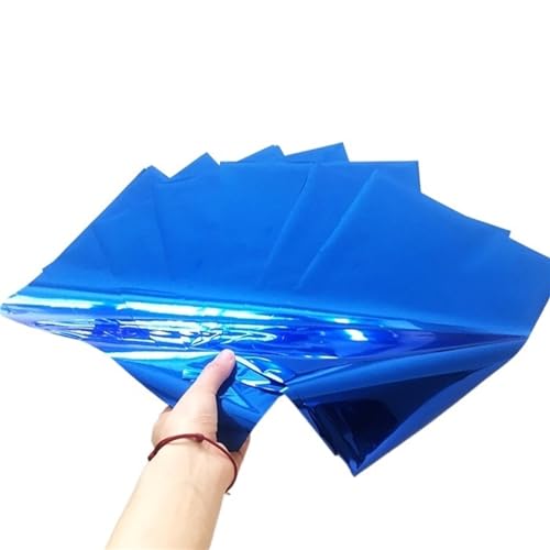 Heißfolien Papier A4 50 Blatt eloxiertes AluminiumGold Heißlaminator-Bastelpapier, einfach zu verwenden, kann auf Papiermineralien verwendet Werden(Color:Blue) von GHHZML