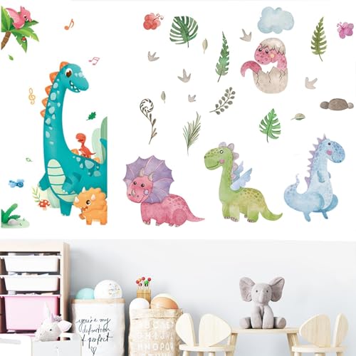 Abnehmbare Wandtattoo Dinosaurier Wandaufkleber für Kinderzimmer Dinosaurier Aufkleber Wanddeko, wasserdichte Stick Dekorationen für Kinderzimmer, Schlafzimmer, Tapete Aufkleber Set von GHKJOK