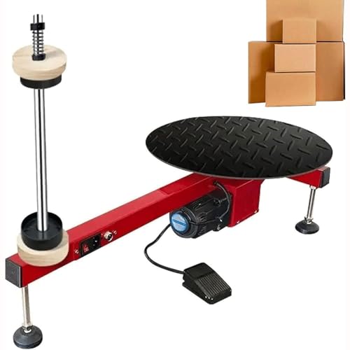 GHRERTX Elektrische Palettenverpackungsspender, elektrische Stretch-Flachfolienverpackungsmaschine, Tischkartonverpackungsmaschine, Geschwindigkeit 50 U/min, Drehtellerdurchmesser 40 cm(61cm) von GHRERTX