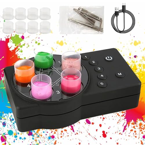 GHRERTX Mini-Farbschüttler-Mixer, Magnetmixer for Tattoo-Tintenpigmente mit 8 Messbechern, Tattoo-Tintenmixer mit 90 Magnetstäben, 3 Geschwindigkeiten einstellbar, elektrischer Tintenmixer von GHRERTX