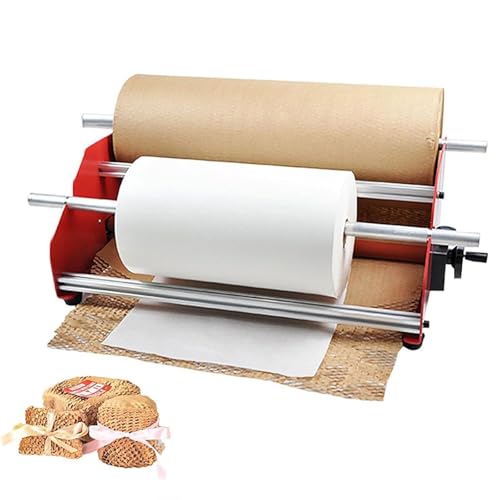 GHRERTX Waben-Verpackungspapierrollenspender, manueller Wabenpapierhalter mit Wippgeschwindigkeitsregelung, passend for maximale Papierbreite 50 cm, for Versandverpackungsbüros von GHRERTX