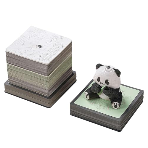 2025 3D-Notizblock-Kalender, kreativer Panda-3D-Schreibtischkalender, Notizblock, Papierschnitzerei, klebriger Kalender, DIY, Papierschnitzerei, Kunst, Handwerk, Heimbüro, Desktop-Dekoration (Panda) von GHYJPAJK