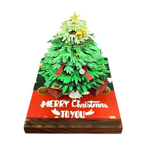 3D-Haftnotizen, Weihnachtsbaum mit Licht, abreißbares Papier, Weihnachtsbaum, Kawaii-Notizblock, Kunstkalender, Skulptur, Weihnachtsgeschenk für Kollegen und Freunde von GHYJPAJK