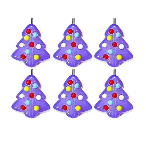 Weihnachtsbaumperlen, Weihnachtsbaum-Glasperlen, handgefertigt, Cartoon-Weihnachtsbaum, lose Glasperlen für DIY-Schmuckherstellung, Tannenbaum-Glasperlen für selbstgemachte Party-Dekoration (lila) von GHYJPAJK