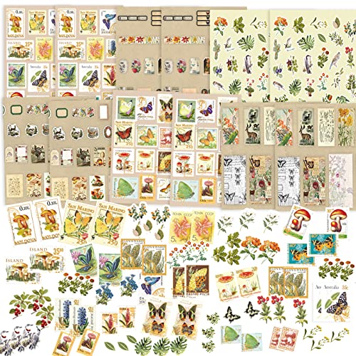 284pcs Vintage Journal Zubehör Sscrapbooking Sticker Journaling Sticker Set Aesthetic 3 Stile Geeignet für Scrapbook Tagebuch Bastelalbum Journaling Zubehör Scrapbook Zubehör Erwachsene von GHYUI