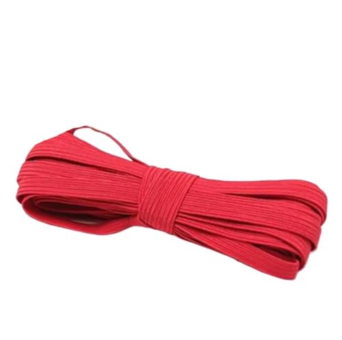 GIAYEU Gummiband for Nähen, Bunte elastische runde Gummibänder, 6 mm Seil, Gummiband, Linie, Spandexband, Taillenband, Kleidungsstück(Red) von GIAYEU