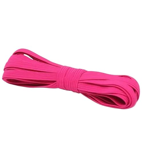 GIAYEU Gummiband for Nähen, Bunte elastische runde Gummibänder, 6 mm Seil, Gummiband, Linie, Spandexband, Taillenband, Kleidungsstück(Rose Red) von GIAYEU