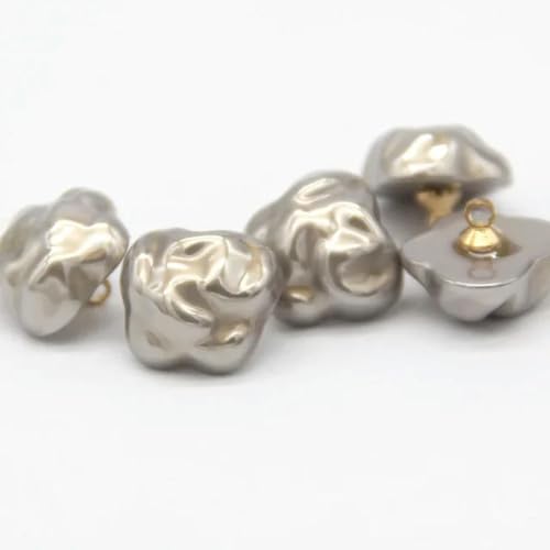 GIAYEU Metallknöpfe, Nähknöpfe, 10 Stück, 14 mm Glasurbeschichtung, Perlmutt-Metallschaftknöpfe for Kinder, Kleidung, Hemd, Kleid, dekoratives Nähzubehör(Gray) von GIAYEU