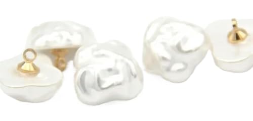 GIAYEU Metallknöpfe, Nähknöpfe, 10 Stück, 14 mm Glasurbeschichtung, Perlmutt-Metallschaftknöpfe for Kinder, Kleidung, Hemd, Kleid, dekoratives Nähzubehör(White) von GIAYEU