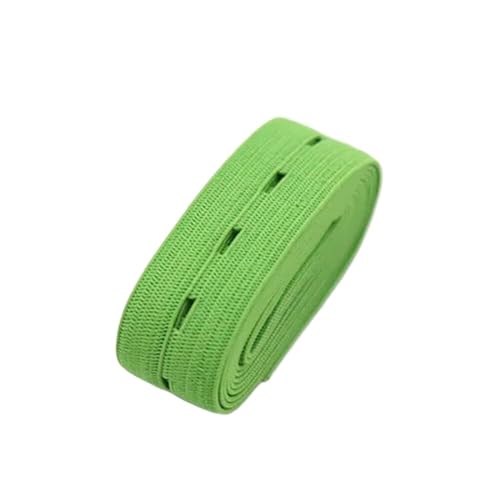 Gummiband for Nähen, 2 cm, buntes, verstellbares, flaches Gummiband mit Knopflöchern, Gummiband for Kleidungsstück-Nähzubehör(Light Green) von GIAYEU