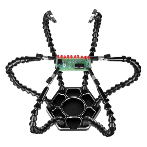 GIFANNY 4/6 Arme Schraubstock Tischklemme Lötstation Lötkolben PCB Schweißen Reparatur Handwerkzeug for Elektronikreparaturen(Black 6 arms) von GIFANNY