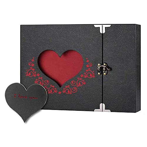 GIGIIS DIY Fotoalbum als Geschenk Fotobuch zum Scrapbooking Ringbuch Fotoalben wunderbar verschenken für die Valentinstag, Hochzeit, Geburtstag oder für deinen Liebsten (50 schwarzen Seiten) von GIGIIS