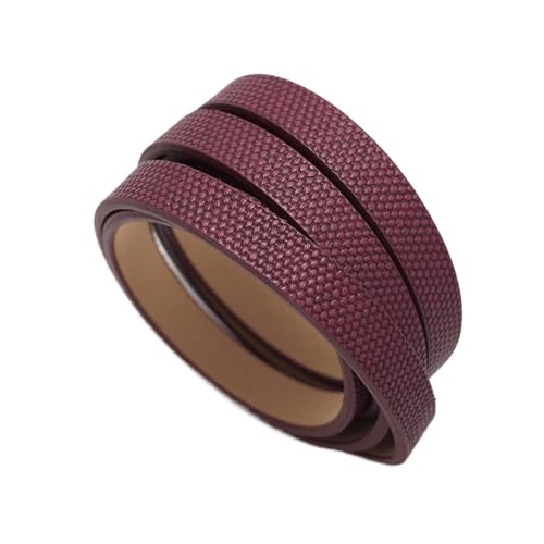 GIJMZY Flache Lederschnur 1,15 Meter Lange Lederstreifen, genähtes flaches Lederband, Gürteltaschengriff aus Kunstleder, 10 mm 15 mm Schlüsselband, Herstellung von Kordelarmbändern.(Wine Red) von GIJMZY