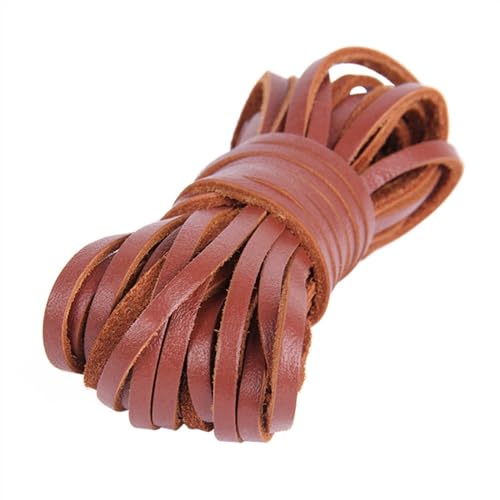 GIJMZY Flache Lederschnur 10 Meter Breite 3mm flaches Echtlederband Lederstreifen Lederband Zubehör for Lederarmbänder Schmuckherstellung(Light Coffee) von GIJMZY